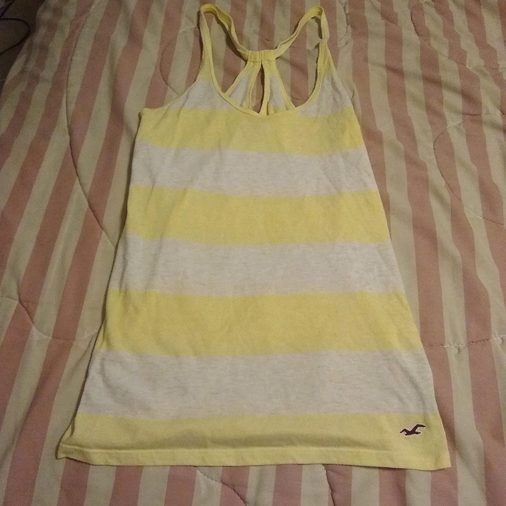 Yellow and white striped tank